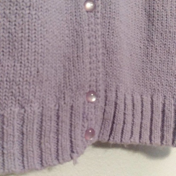 LEON Levin Hand Loomed Lilac Cardigan Sweater - Picture 2 of 7